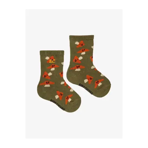 Bobo Choses Baby Mr. Mushroom All Over Long Socks Khaki